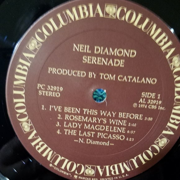 1974 Neil Diamond "Serenade" Vinyl Record - Picture 6 of 8
